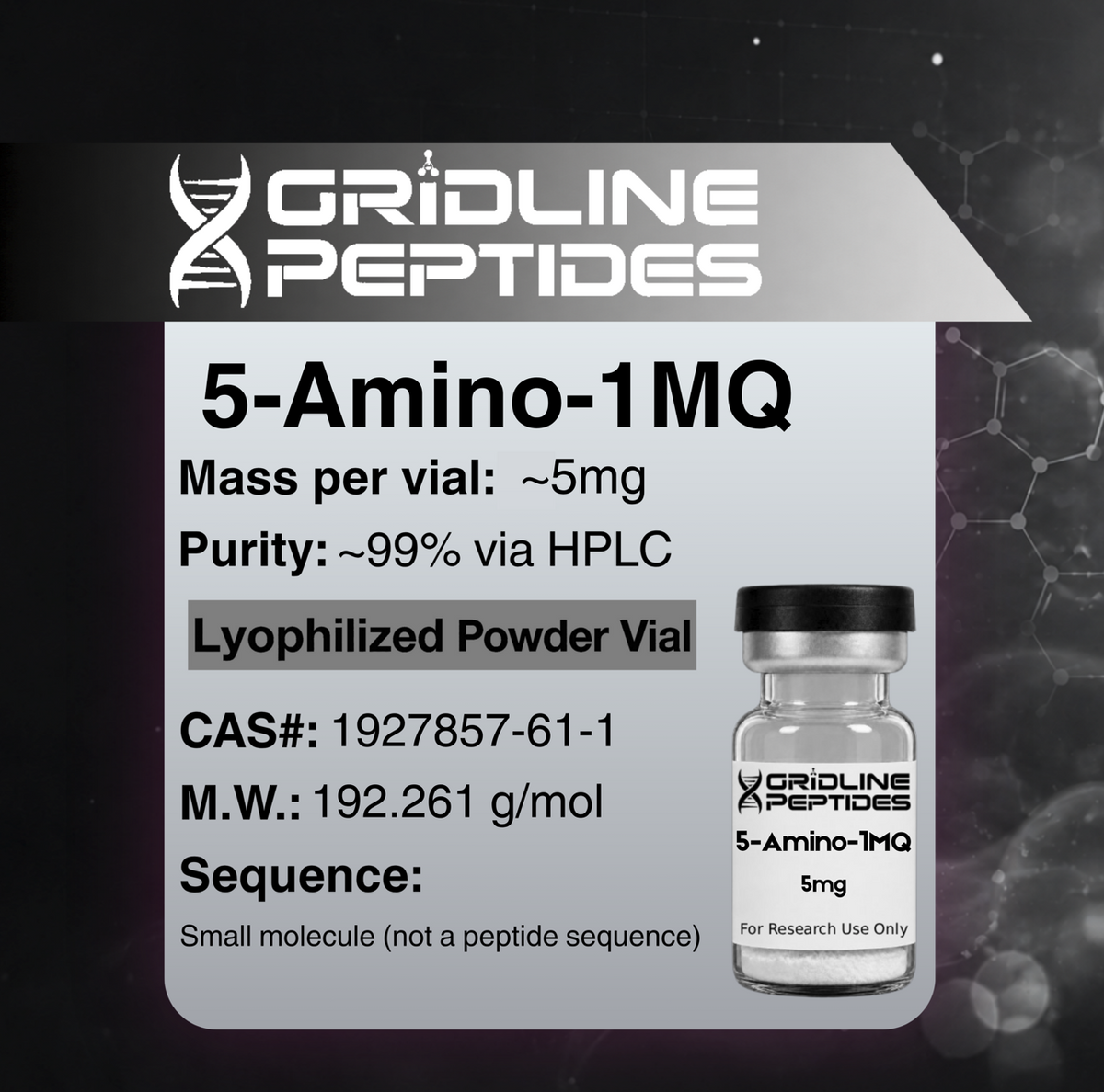 5-amino-1mq powder in stock a 5MG high 5-Amino-1MQ Vial (5MG)