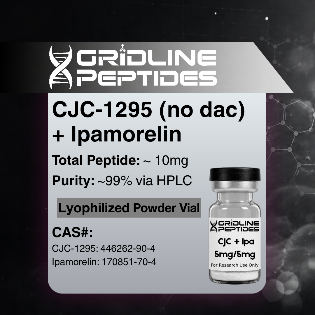 CJC-1295 no DAC + Ipamorelin - 5mg/5mg - 10mg/10mg - Gridline Peptides