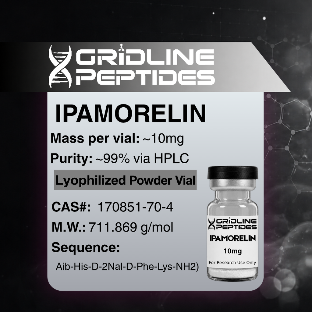 Ipamorelin - Lyophilized Powder - 10mg - Gridline Peptides