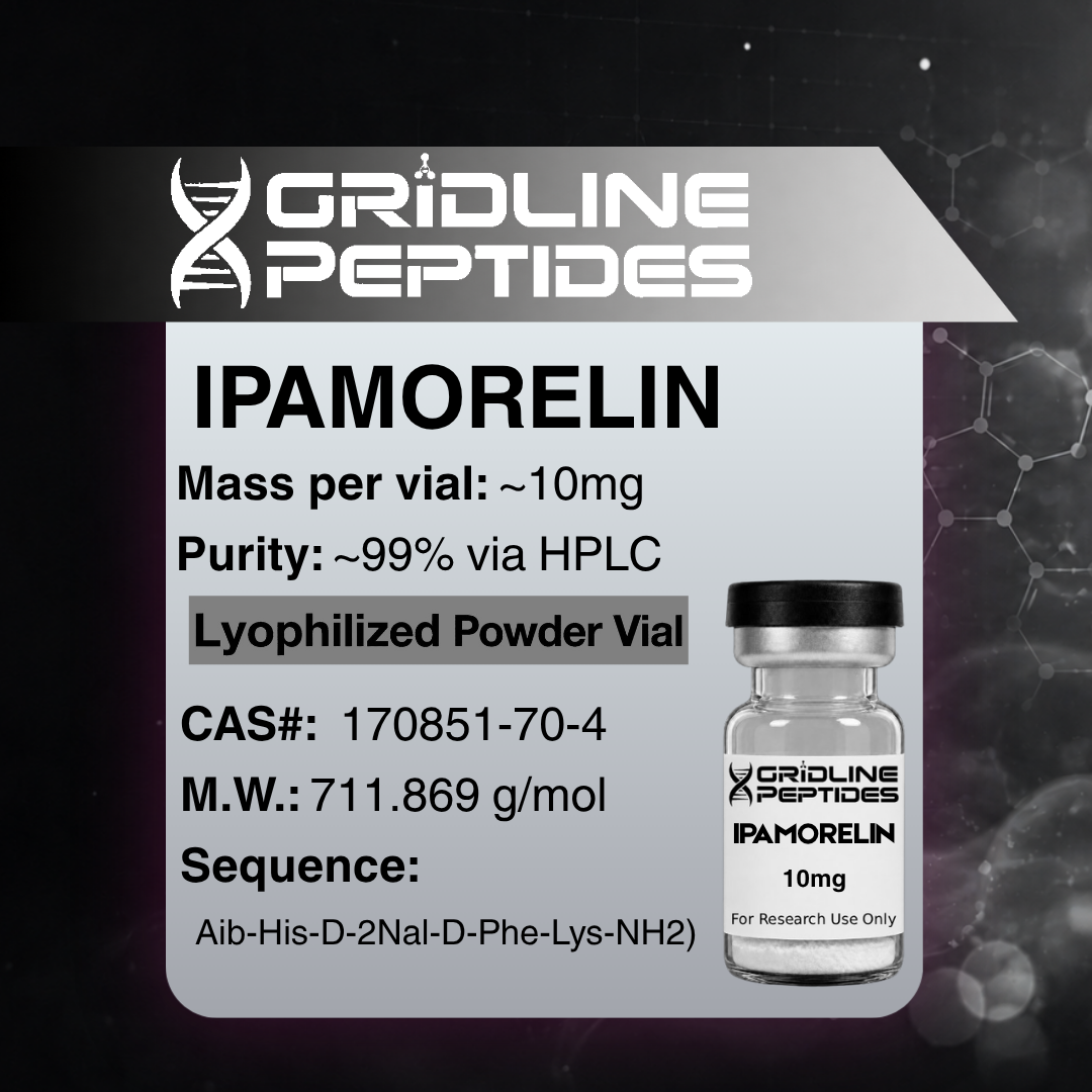 Ipamorelin - Lyophilized Powder - 10mg - Gridline Peptides